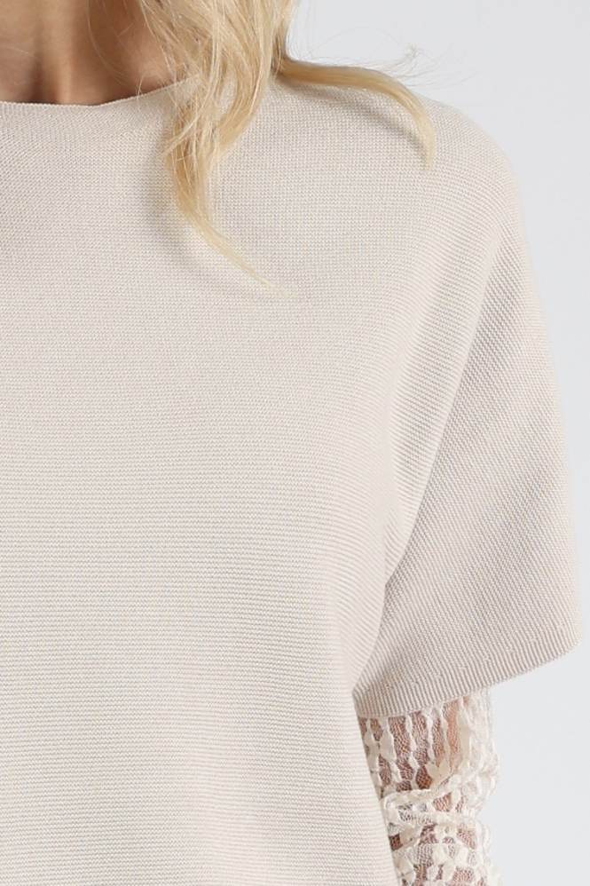 Knit-Ted 261p005 eva Pull korte mouw Beige