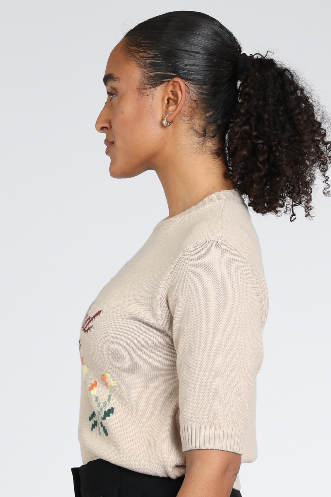 MaxMara fiacre mm12035 Pull korte mouw Beige