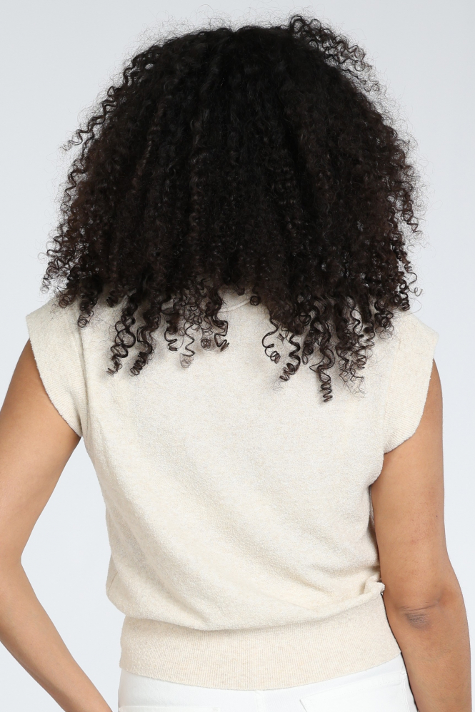 Yaya 01-000584-604 Pull korte mouw Beige