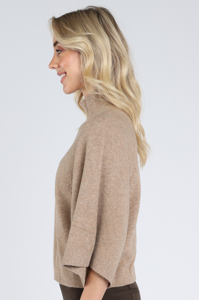 Yaya 01-000655-610 Pull korte mouw Beige