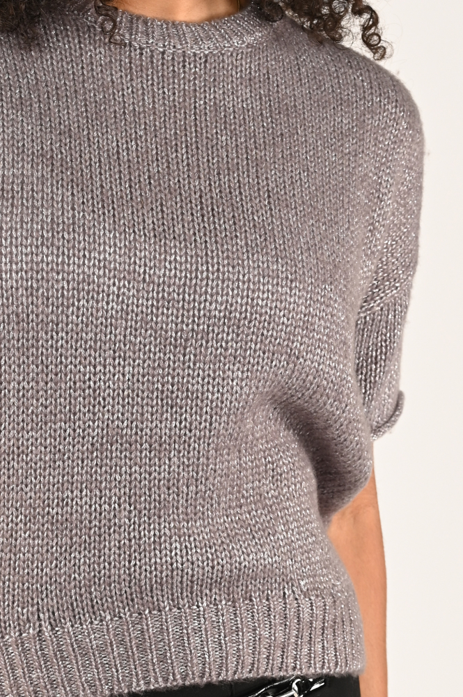 Luisa Cerano 108544-5880 Pull korte mouw Bruin