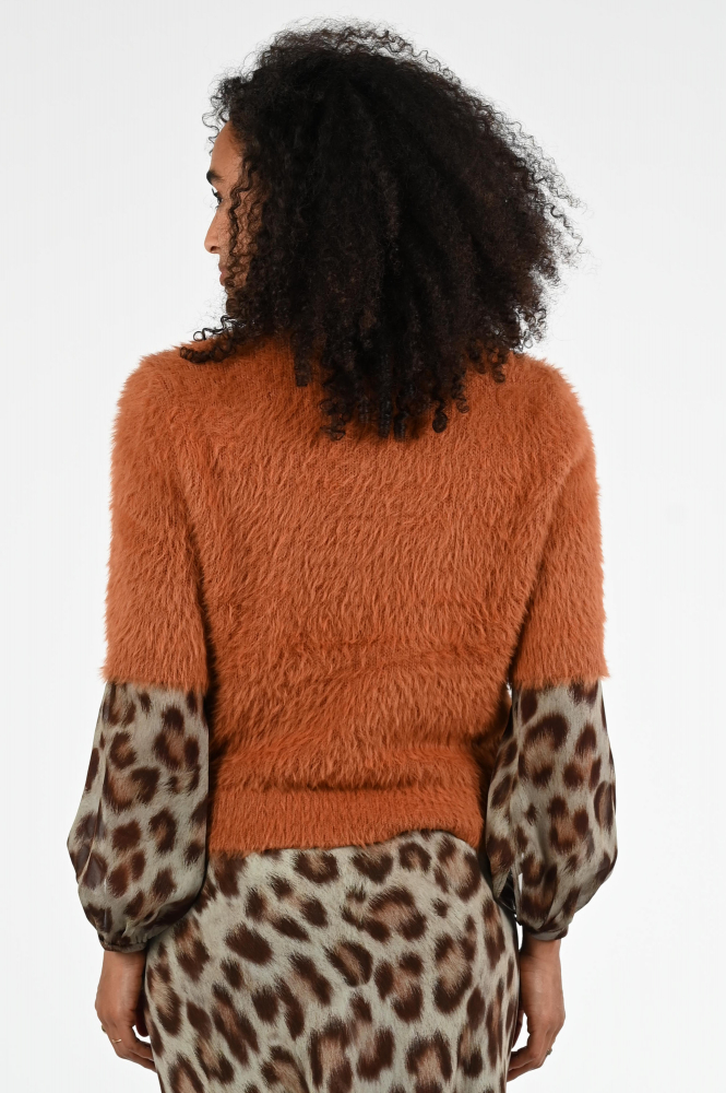 Luisa Cerano 128668-5349 Pull korte mouw Bruin
