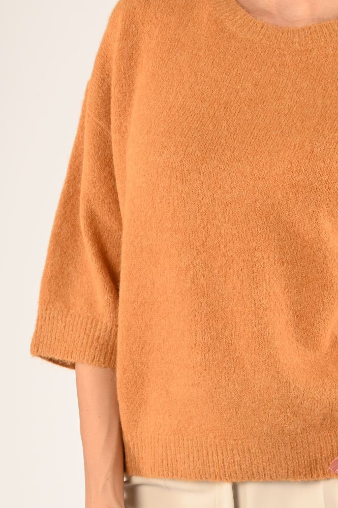 Luisa Cerano 108526-5311 Pull korte mouw Bruin