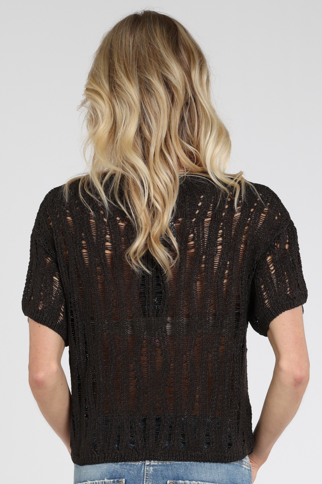Monari 410910 Pull korte mouw Bruin