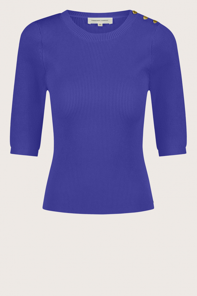 Fabienne Chapot CLT-PUL-01-AW24-3 Pull korte mouw Blauw
