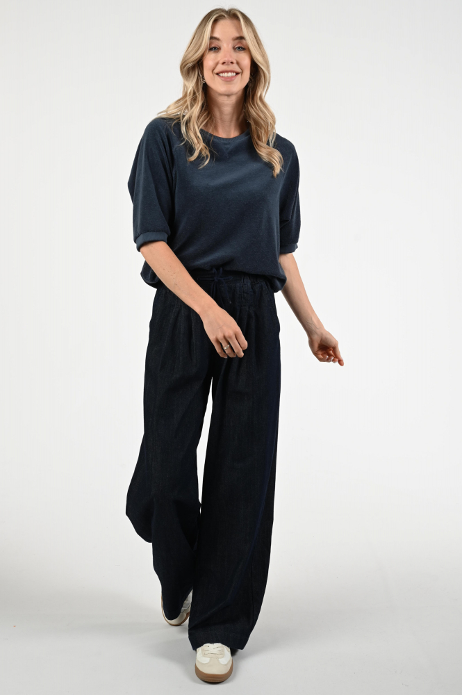 By-Bar Neva slub top Pull korte mouw Blauw