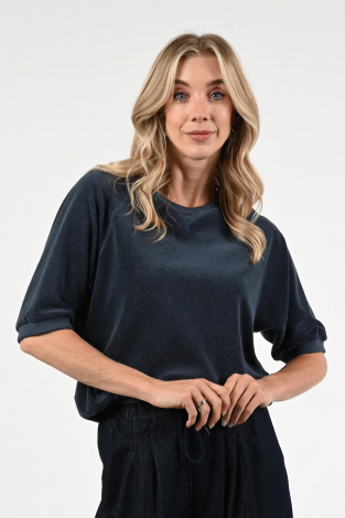 By-Bar Neva slub top Blauw