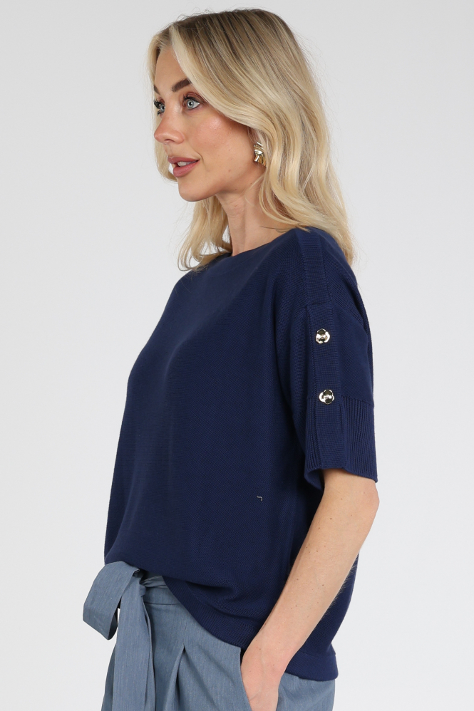 Caroline Biss 1210 Pull korte mouw Blauw