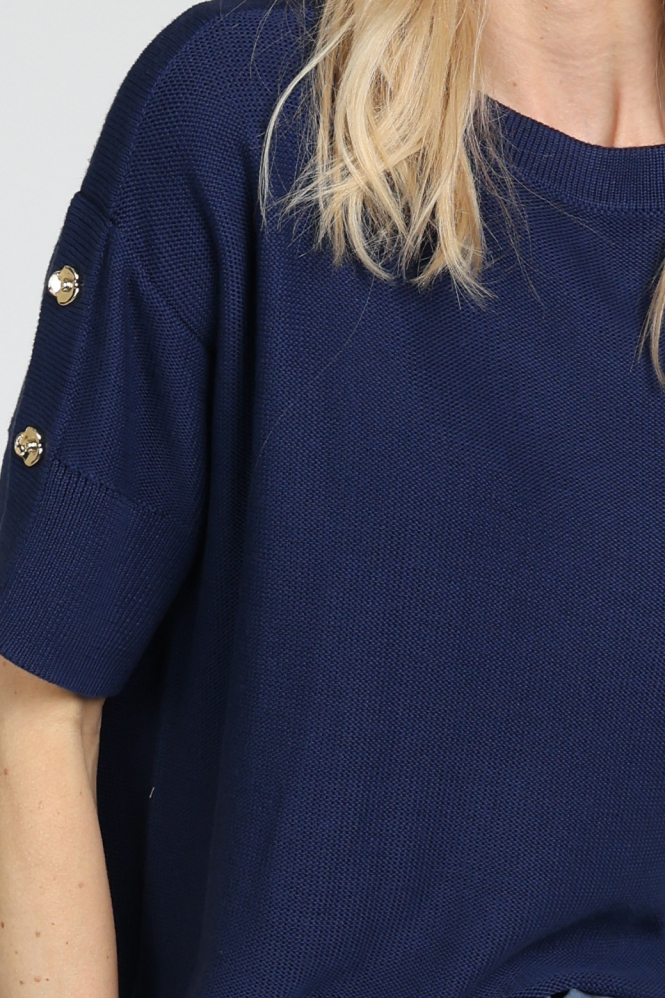 Caroline Biss 1210 Pull korte mouw Blauw