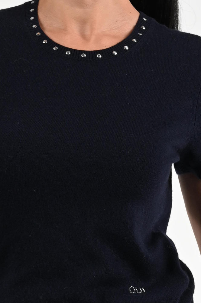 Oui 94150 Pull korte mouw Blauw