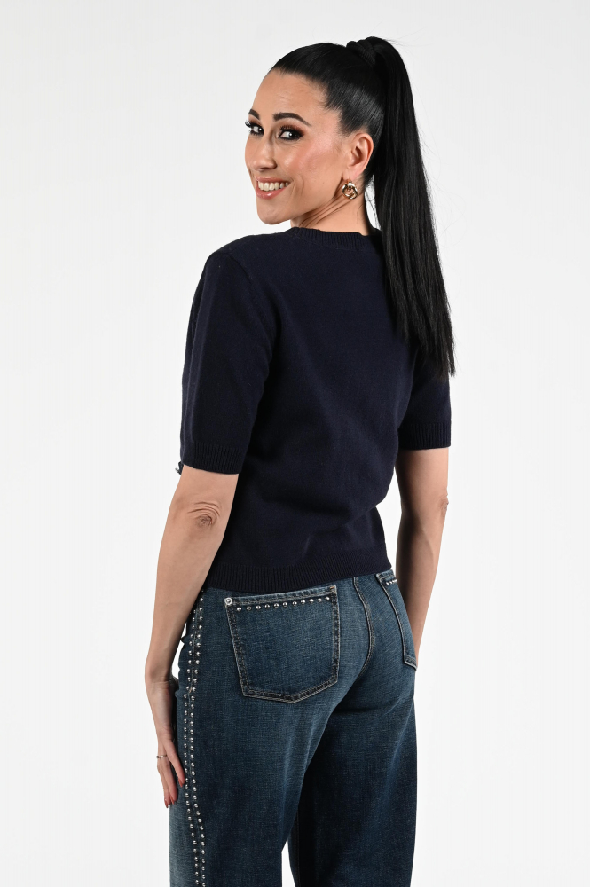 Oui 94256 Pull korte mouw Blauw