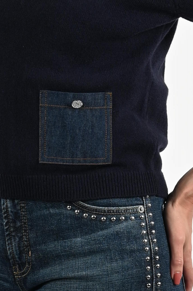 Oui 94256 Pull korte mouw Blauw