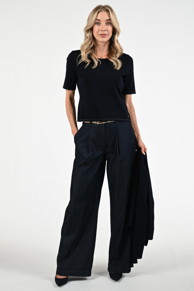 Marc Cain ZA 41.09 M11 Pull korte mouw Blauw