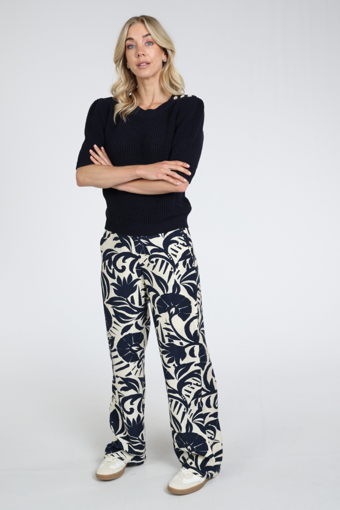 Geisha 64042-29 Pull korte mouw Blauw