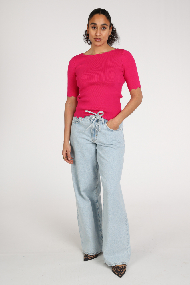 Pom Amsterdam SP9491 Pull korte mouw Roze