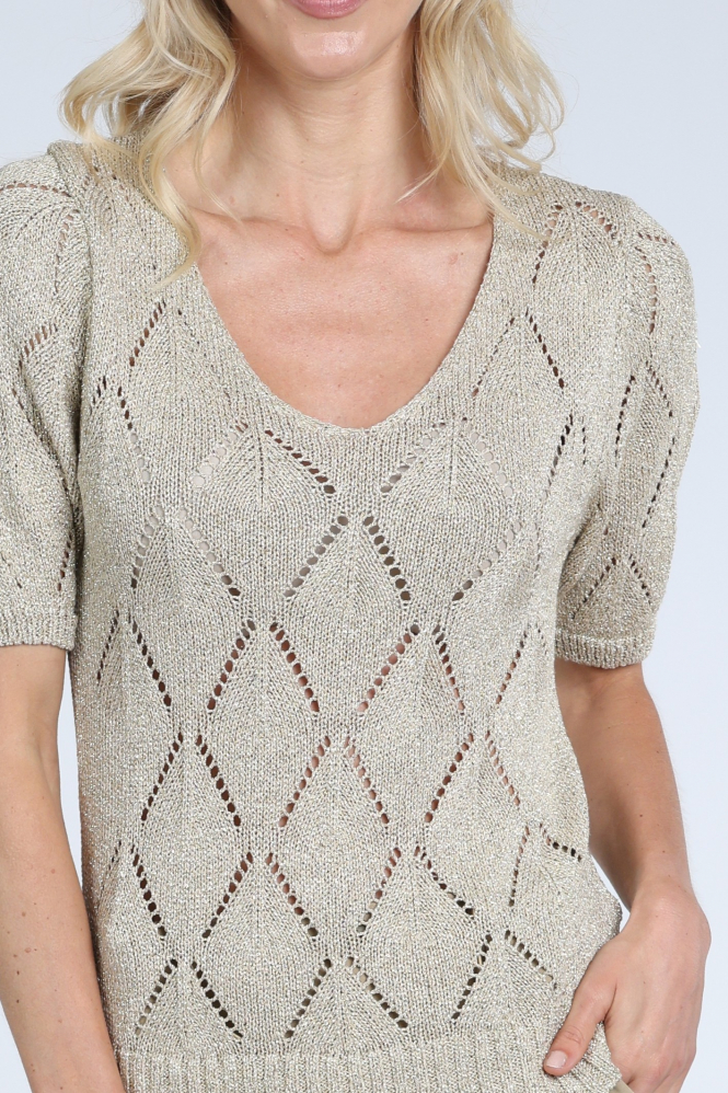 Geisha 64081-70 Pull korte mouw Goud
