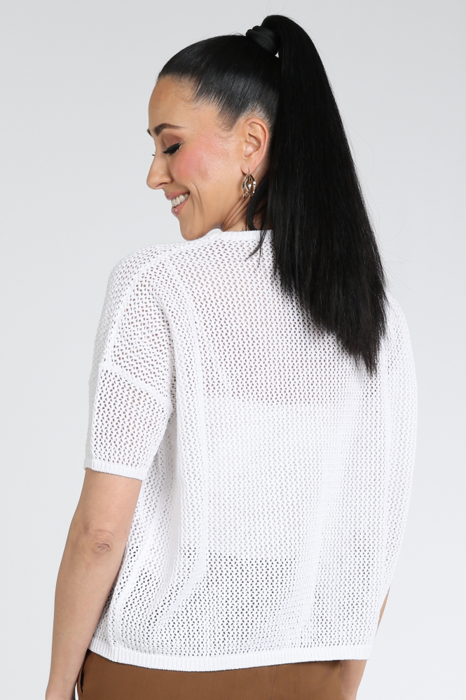 Luisa Cerano 138768-5894 Pull korte mouw Wit