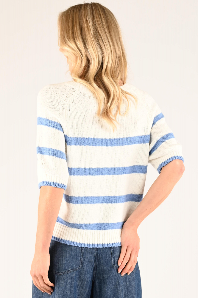 Oui 93307 Pull korte mouw Wit