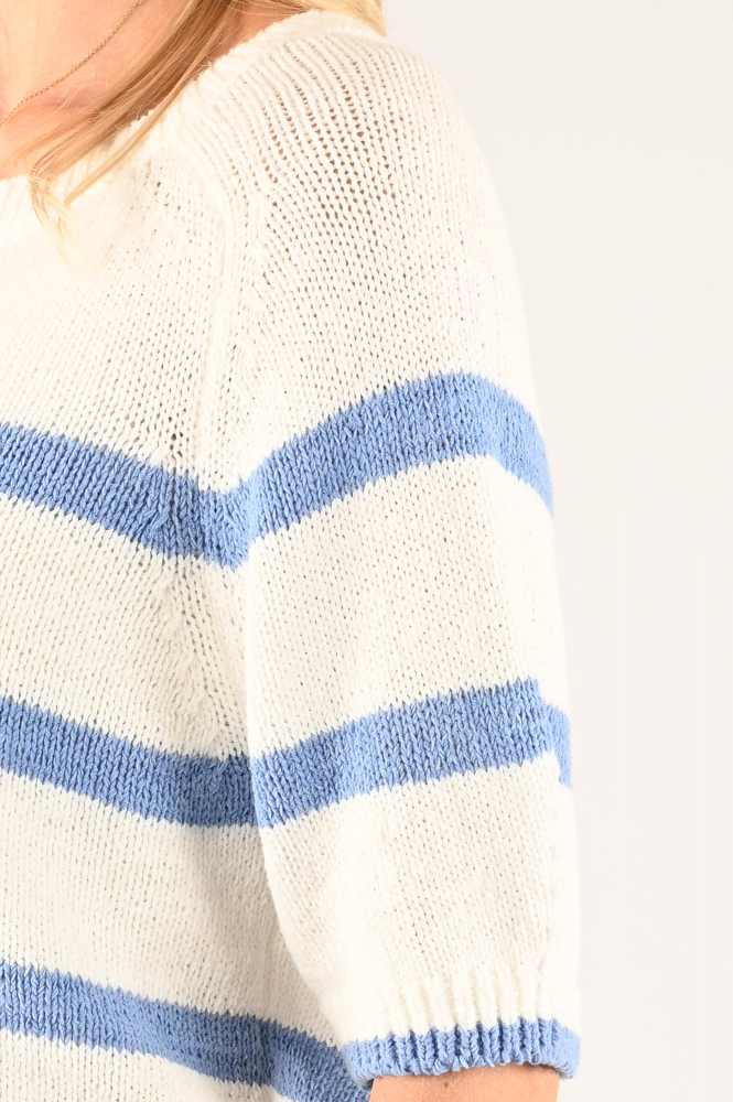 Oui 93307 Pull korte mouw Wit