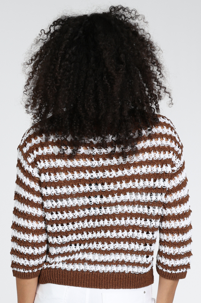 Luisa Cerano 138795-5917 Pull korte mouw Bruin