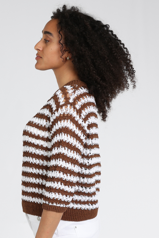 Luisa Cerano 138795-5917 Pull korte mouw Bruin