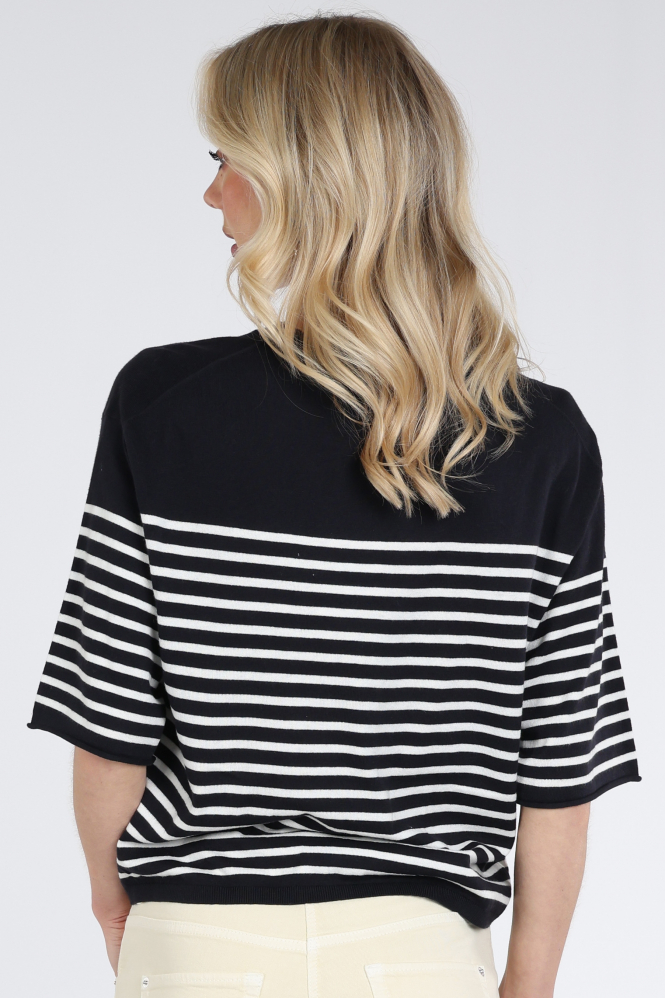 Knit-Ted 261p009 merle Pull korte mouw Blauw