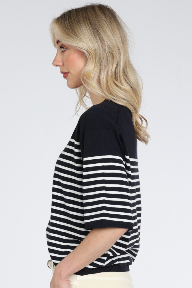 Knit-Ted 261p009 merle Pull korte mouw Blauw