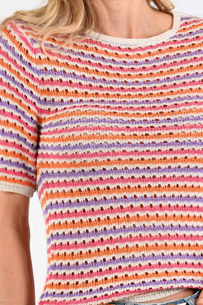 Geisha 64088-70 Pull korte mouw Oranje