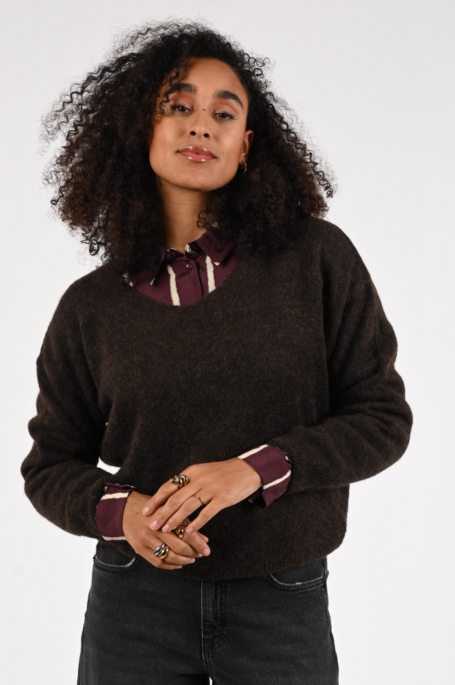 By-Bar Liv pullover Trui Bruin
