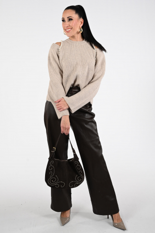 Co'couture row pearl knit Bruin