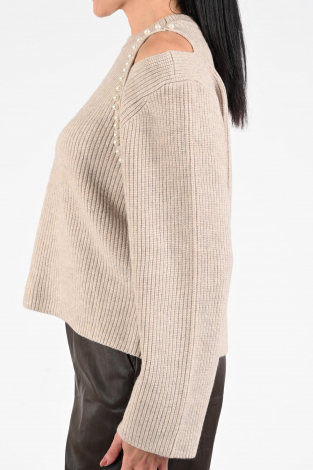Co'couture row pearl knit Bruin