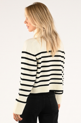 Co'couture mero stripe knit Wit