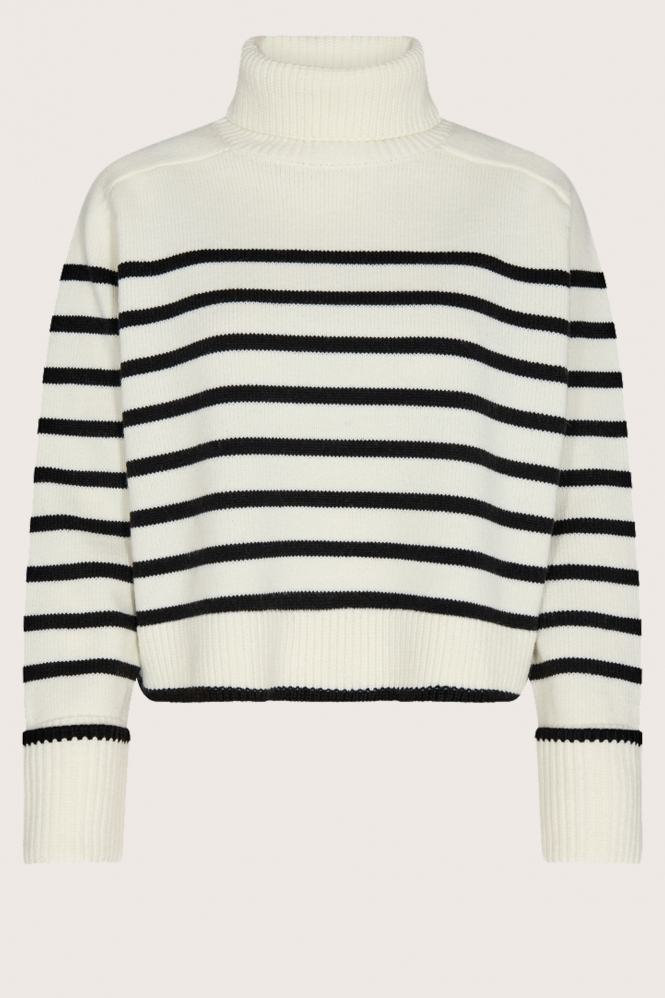 Co'couture mero stripe knit Trui Wit