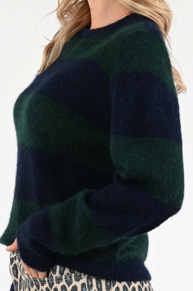 By-Bar Gwen big stripe Trui Groen