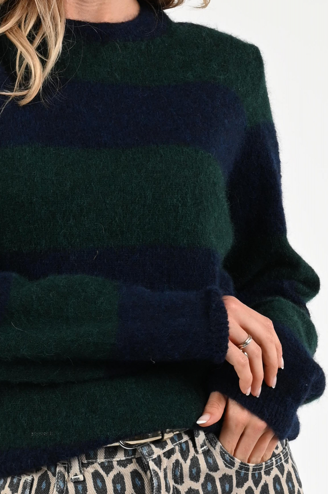 By-Bar Gwen big stripe Trui Groen