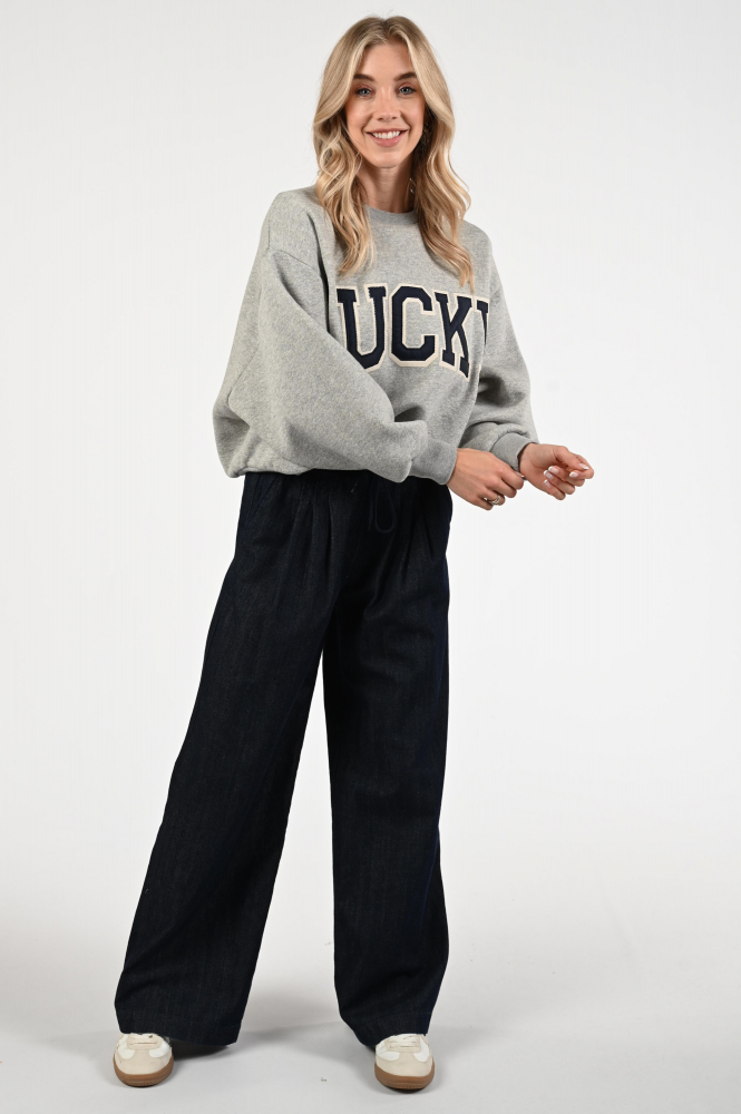 By-Bar Bibi patchwork-2 Sweater Grijs