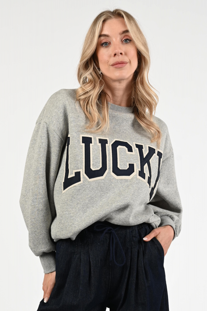 By-Bar Bibi patchwork-2 Sweater Grijs