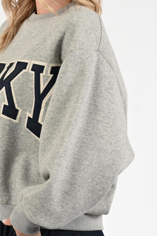 By-Bar Bibi patchwork-2 Sweater Grijs