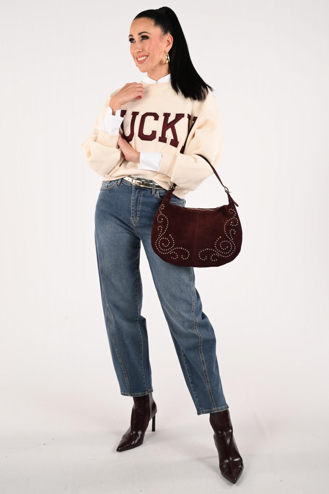 By-Bar Bibi patchwork-2 Sweater Beige