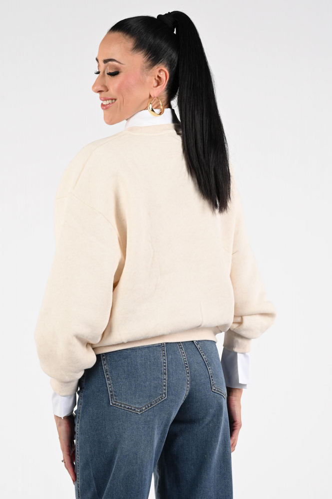 By-Bar Bibi patchwork-2 Sweater Beige