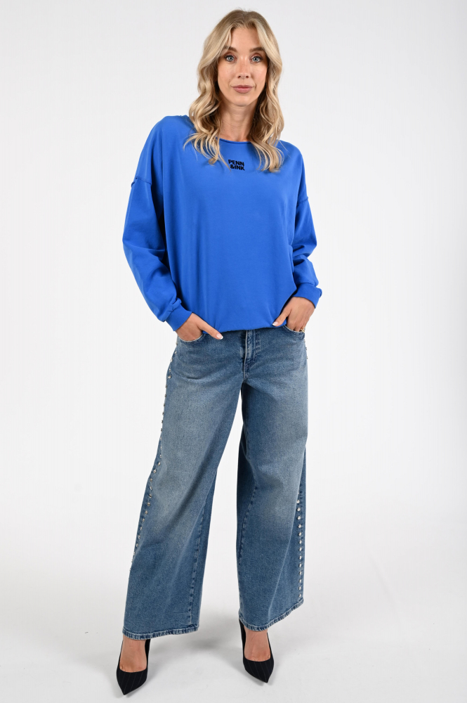 Penn & Ink W25F1703 Sweater Blauw