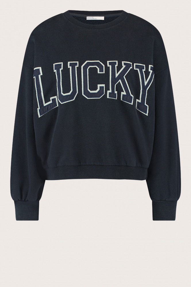 By-Bar bibi patchwork Sweater Blauw