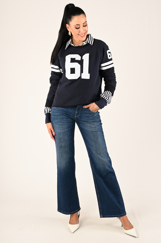 Penn & Ink W24F1505 Sweater Blauw