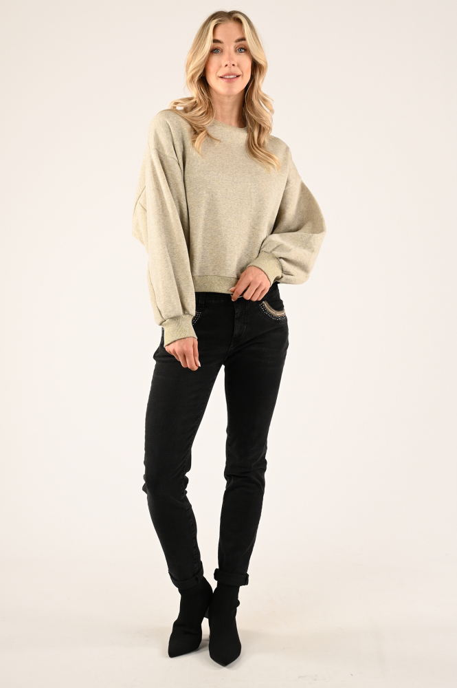 By-Bar bibi sparle sweat Sweater Geel