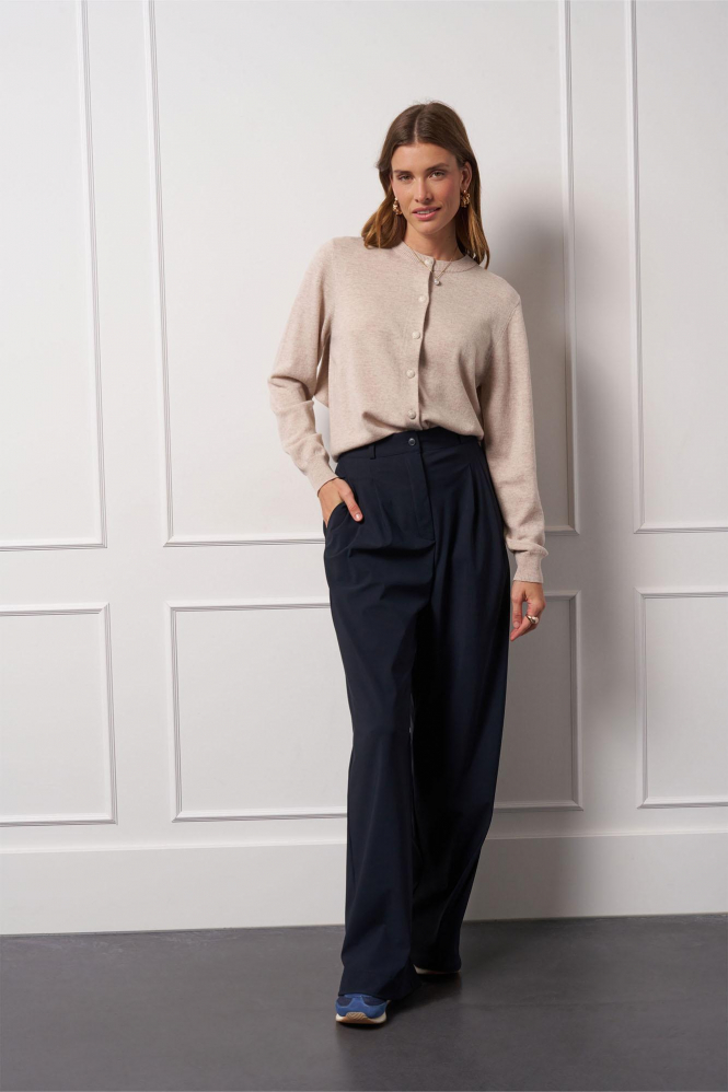 L.O.E.S. by Studio Anneloes Axelle scarf cardiga Vest Beige