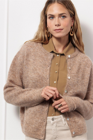 Studio Anneloes Bibi mohair cardigan Beige