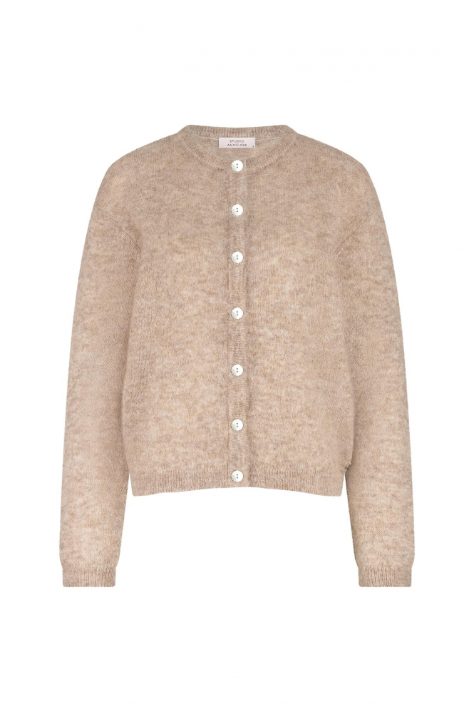 Studio Anneloes Bibi mohair cardigan Vest Beige