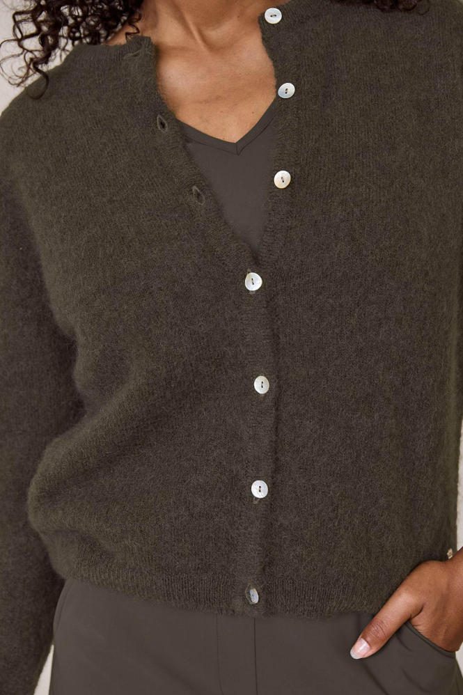 Studio Anneloes Bibi mohair cardigan Vest Groen