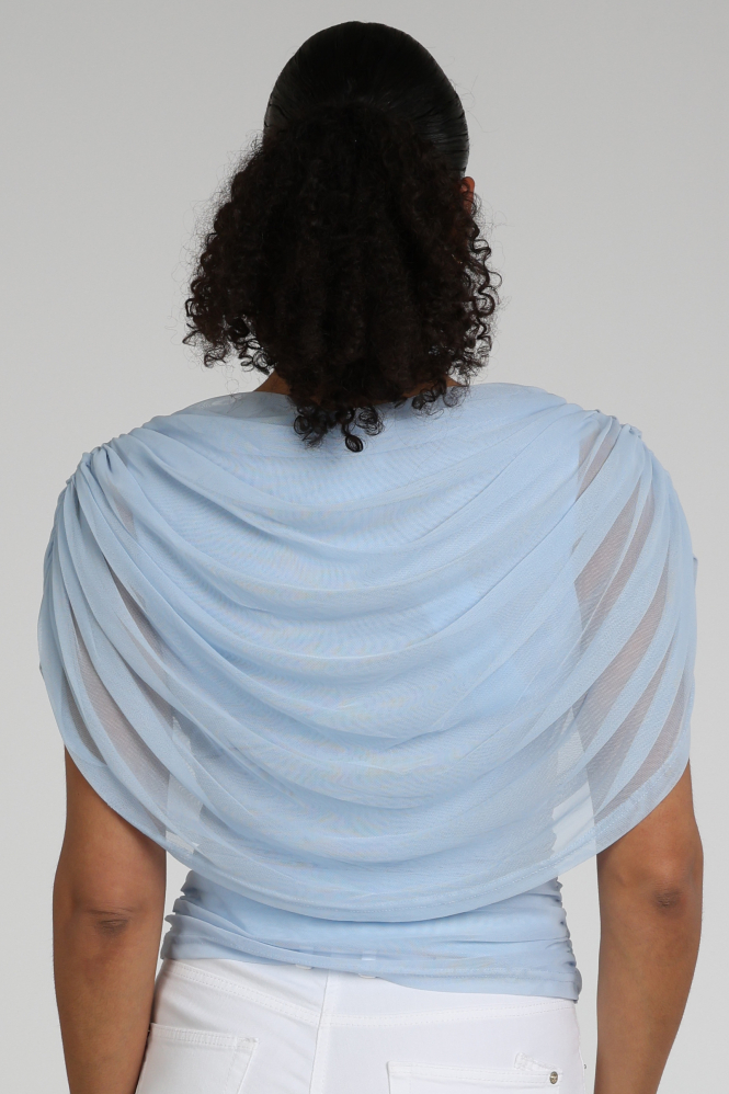 Neo Noir Cottuna Drapy Mesh top Top Blauw