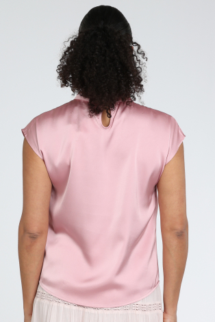 Neo Noir Fleur Drapy Satin blouse Roze